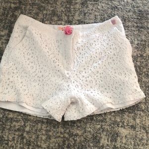 Little Miss Matched white floral shorts